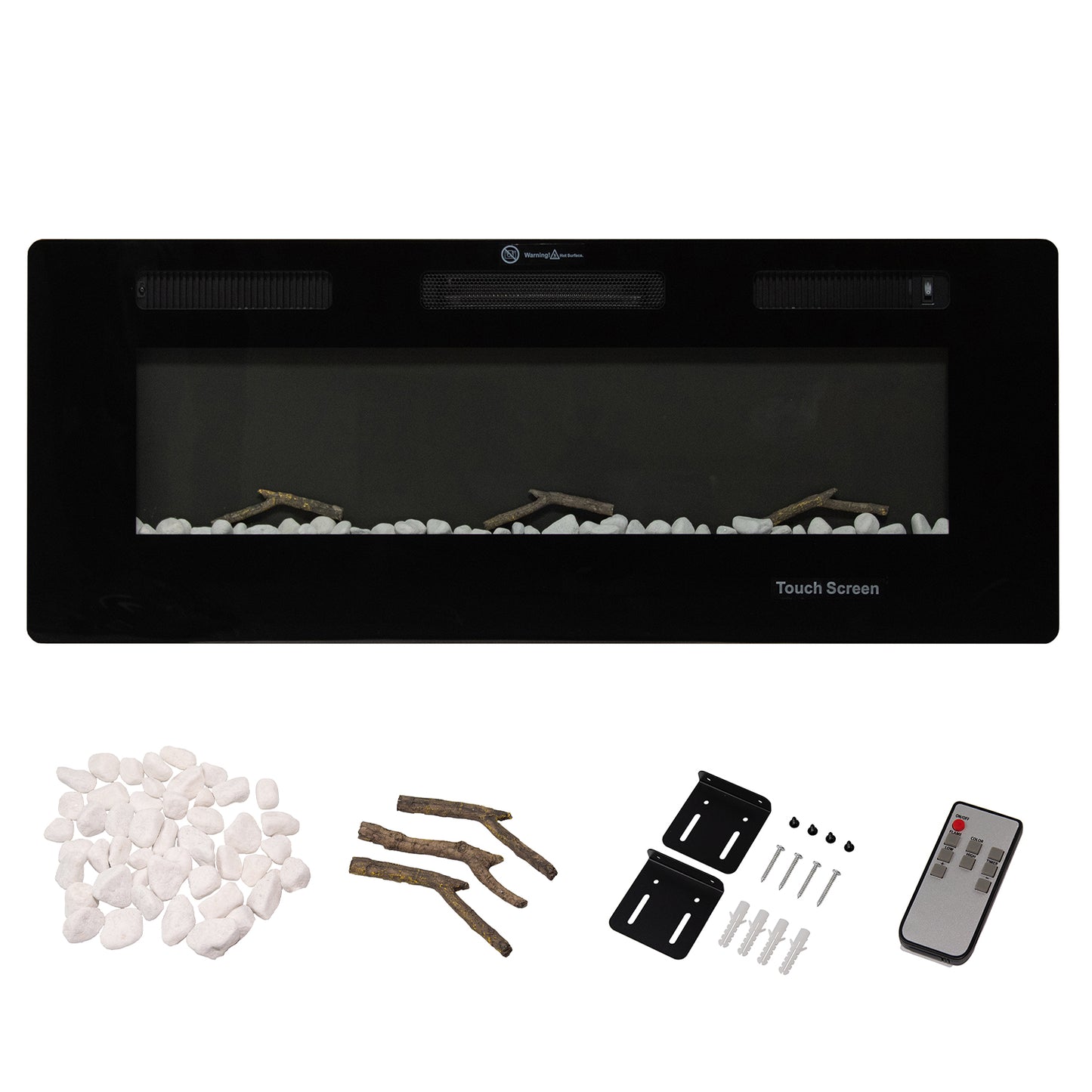 50" Electric Fireplace Recessed 3.8" Ultra Thin Insert with Remote Control
