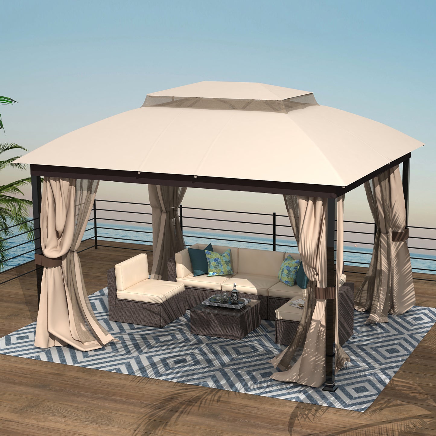 Cloud Mountain 10 x 12 FT Soft Top Gazebo, Beige