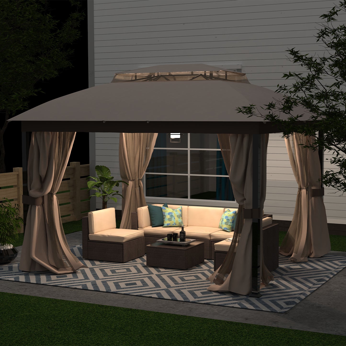 Cloud Mountain 10 x 12 FT Soft Top Gazebo, Beige