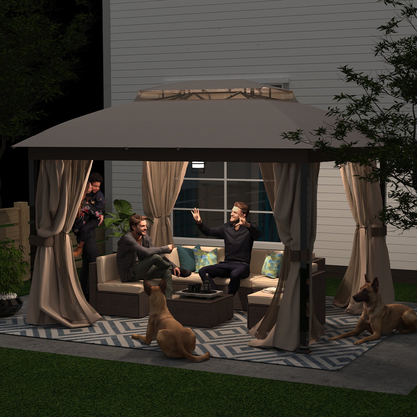 Cloud Mountain 10 x 12 FT Soft Top Gazebo, Beige