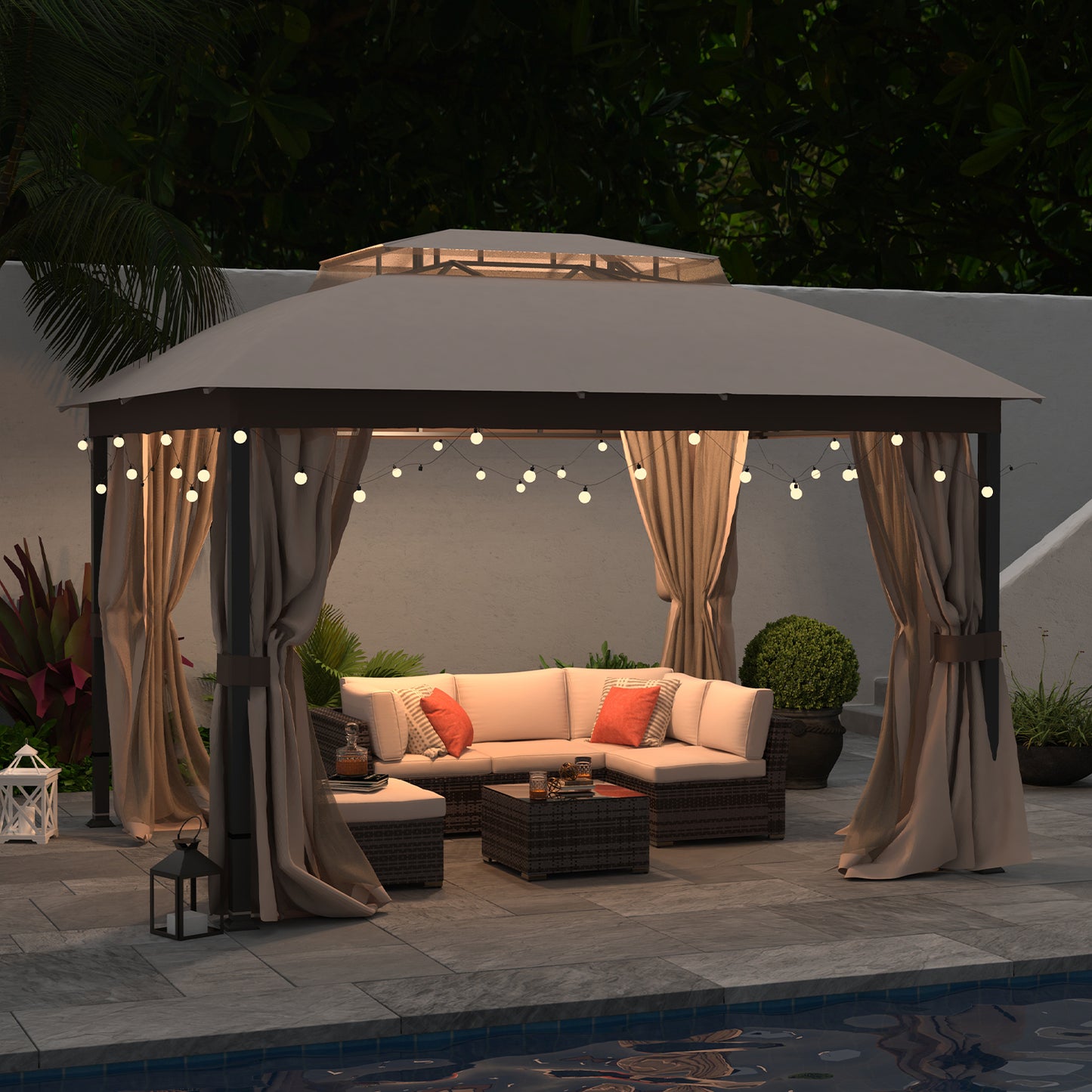 Cloud Mountain 10 x 12 FT Soft Top Gazebo, Beige
