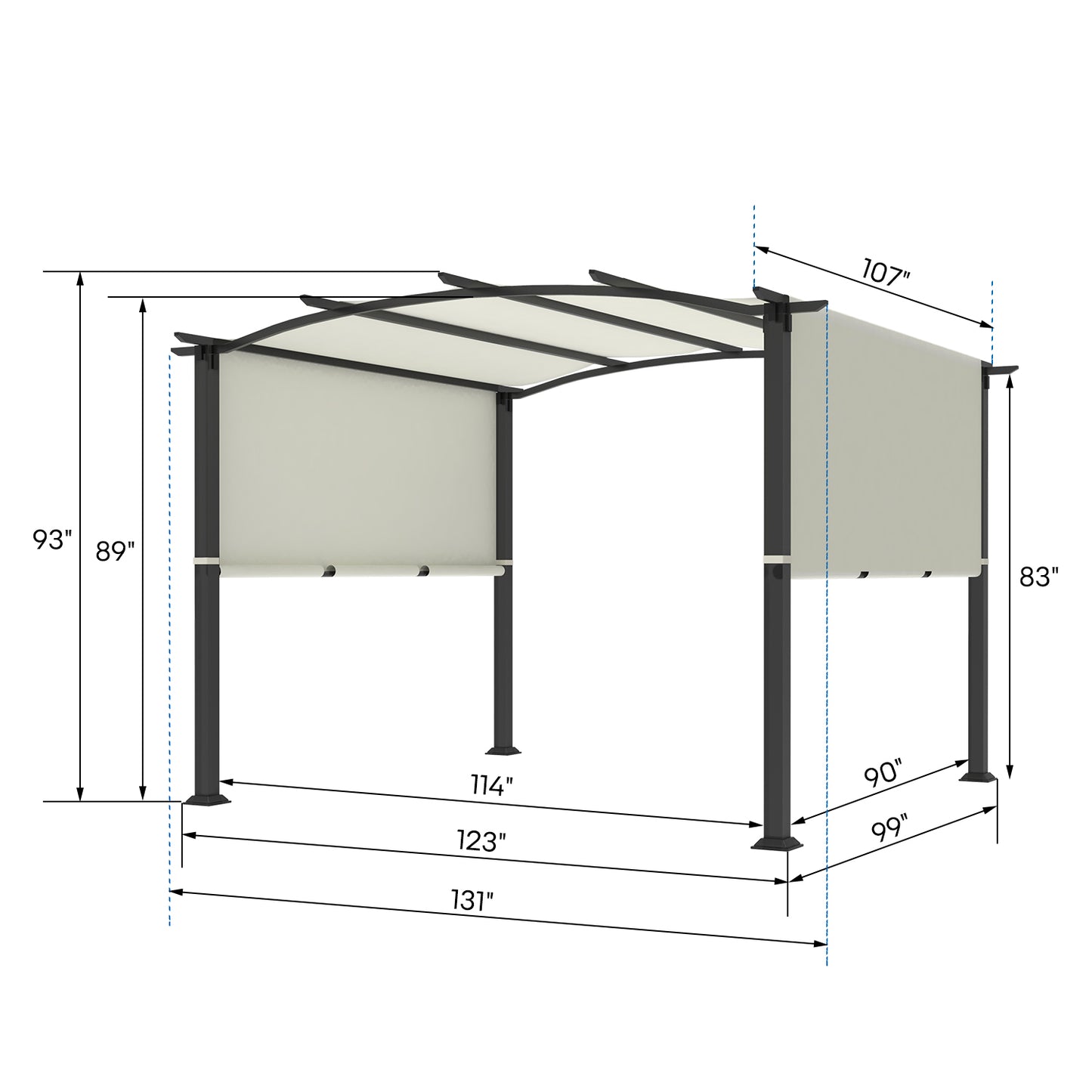 Cloud Mountain 10 x 8 FT Pergola, Beige