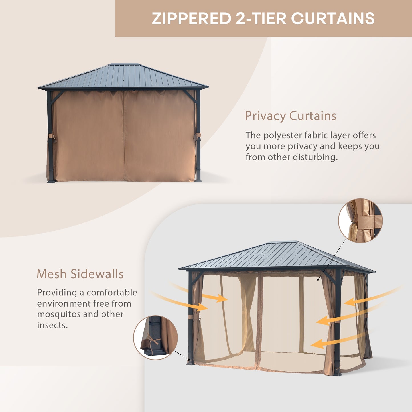 Cloud Mountain 10 x 12 FT Hardtop Gazebo